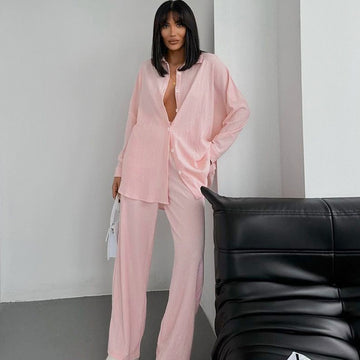 Waffle Knit Pajama Set For Women