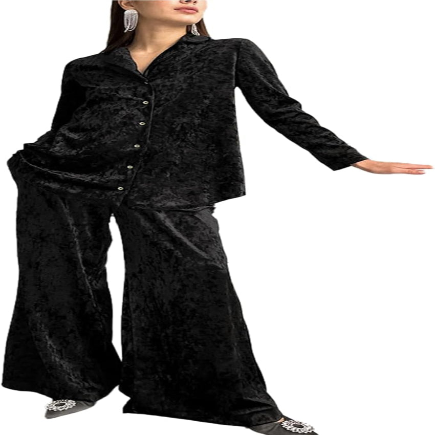 Black Velvet Luxe Pajama Set
