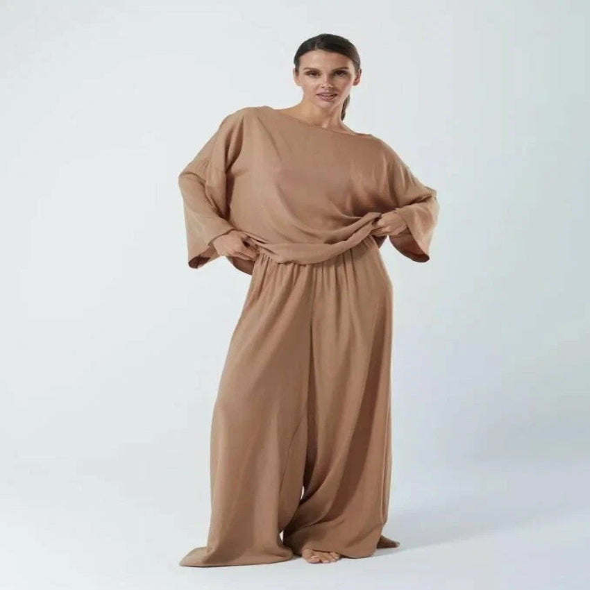 French Style Loose Top and Long Pants Set