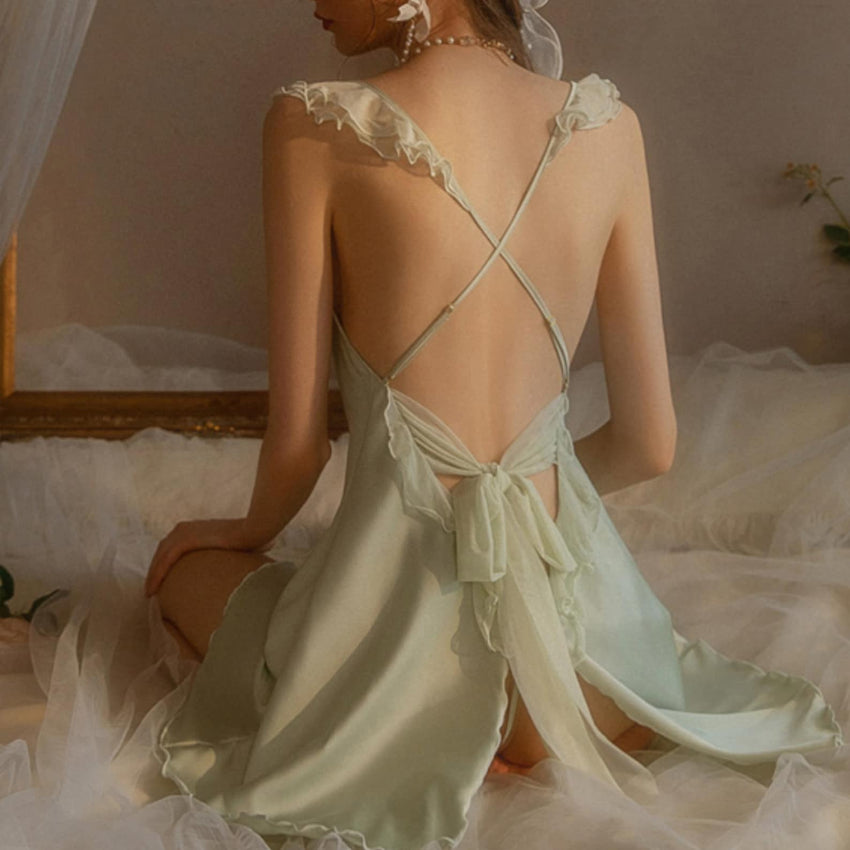 Silky Midnight Cross-Back Nightwear