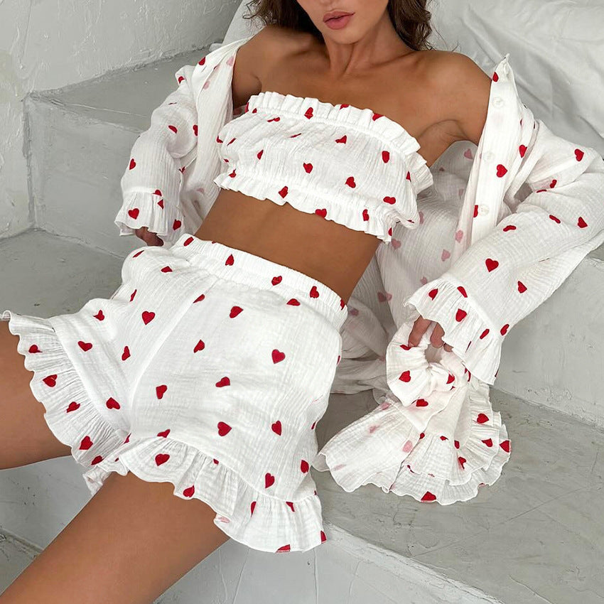 Comfort Chic Heart Print Loungewear Trio