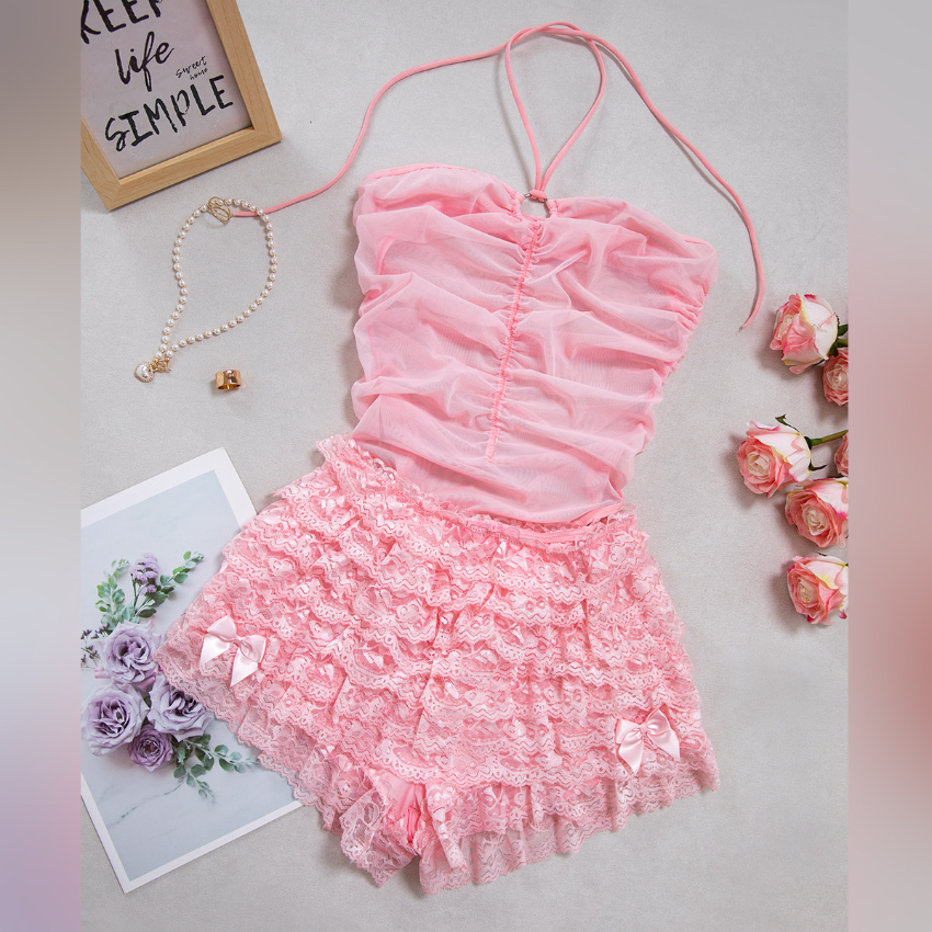 Blush Petal Lace Lingerie Set