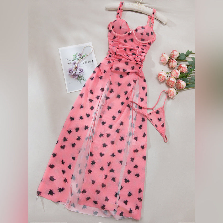 Lover’s Whisper Mesh Maxi Lingerie Set