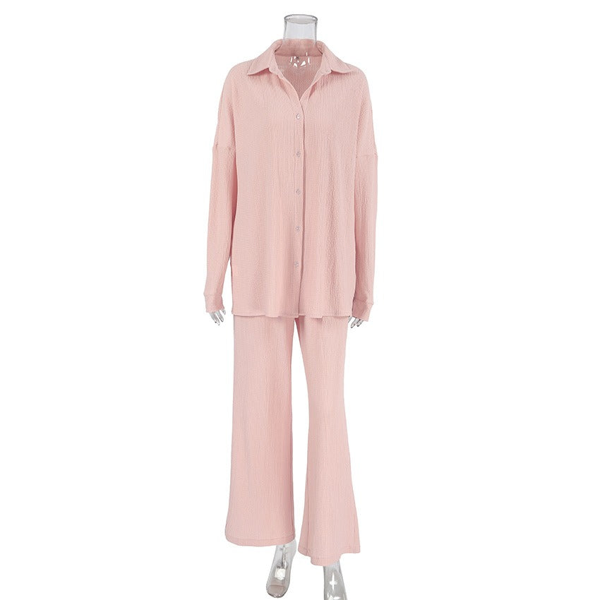Waffle Knit Pajama Set For Women