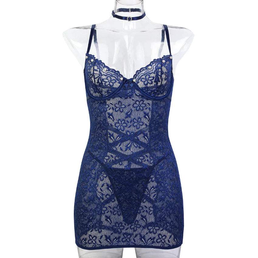 Blue Desire Lace Nightwear Set