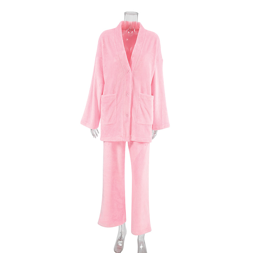 Cozy Fleece Pajama Set For Women