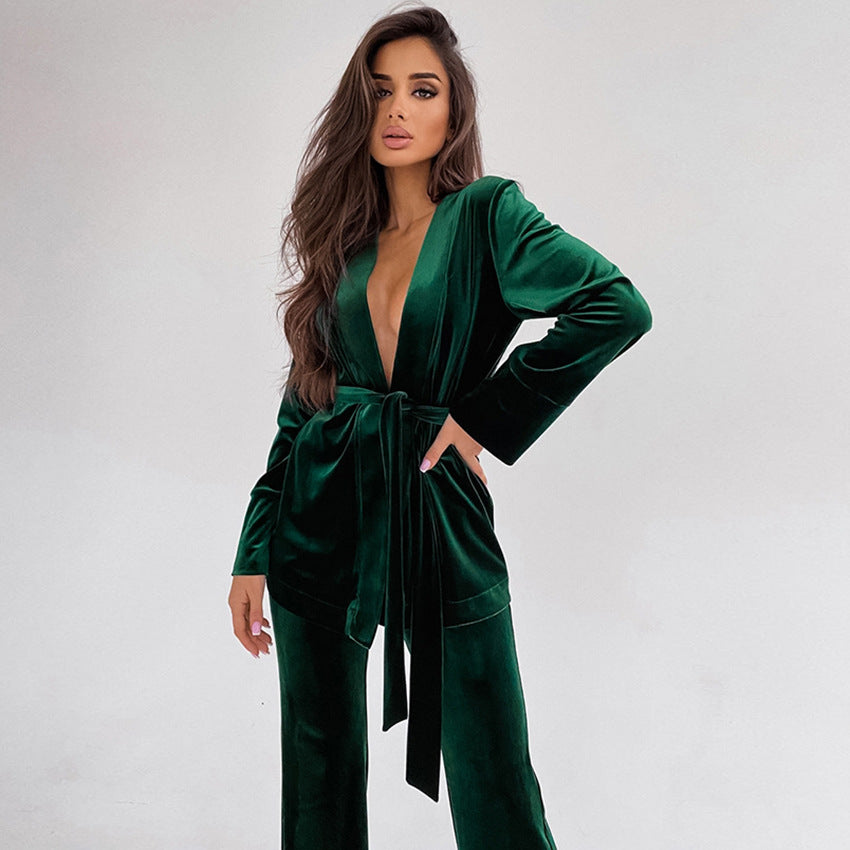 Velvet Luxe Jumpsuit For Women