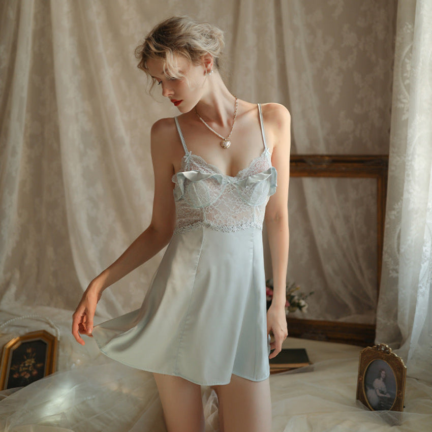 Frosted Lace Satin Nightdress