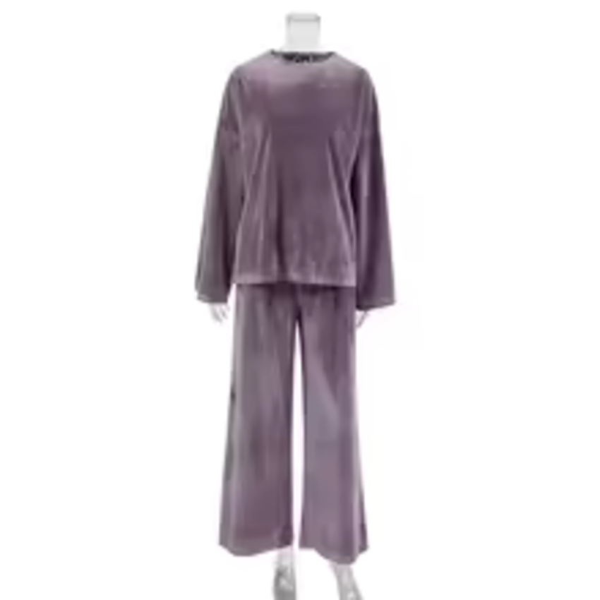 Elegant Velvet Loose Top & Tapered Pants