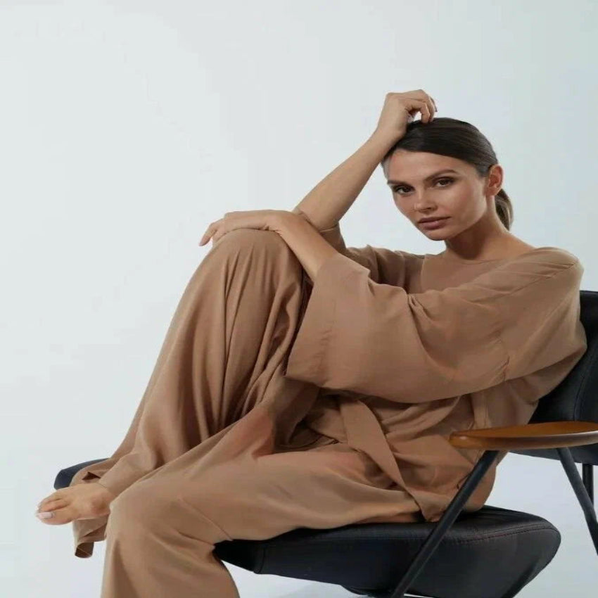 French Style Loose Top and Long Pants Set