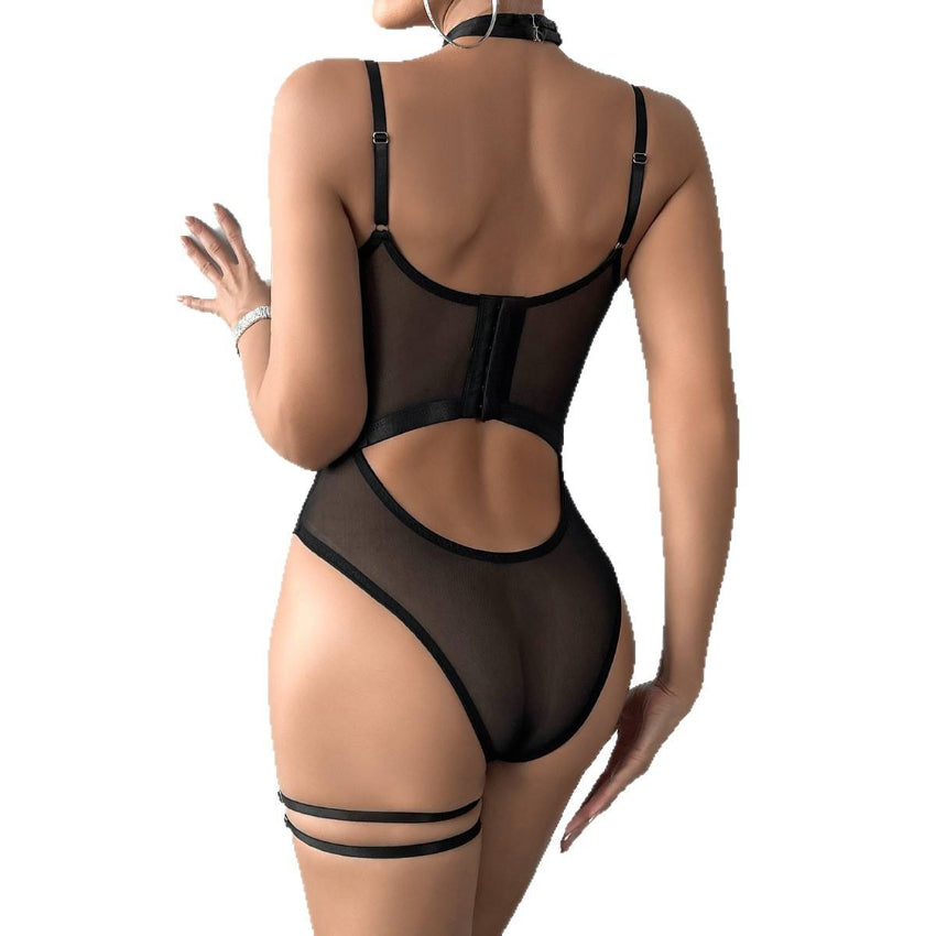 Noir Strappy Lace Bodysuit
