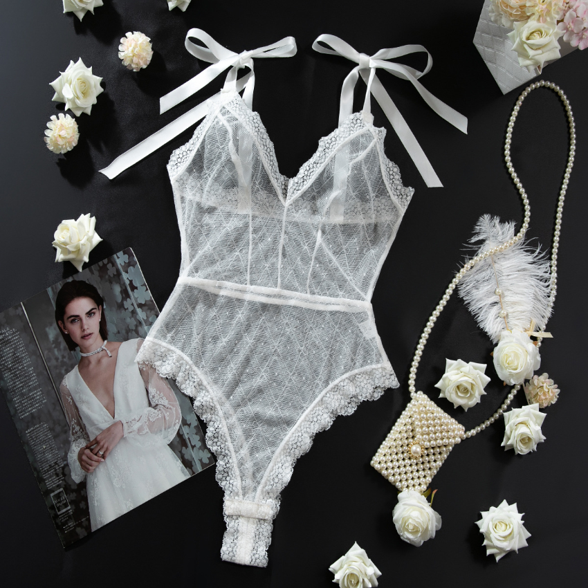 Heirloom Lace Tie-Strap Bodysuit