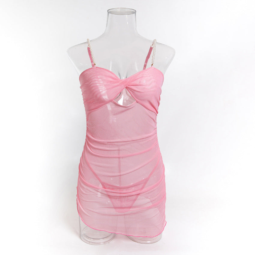 Pink Whisper Sheer Mini Dress