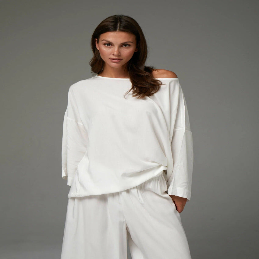 French Style Loose Top and Long Pants Set