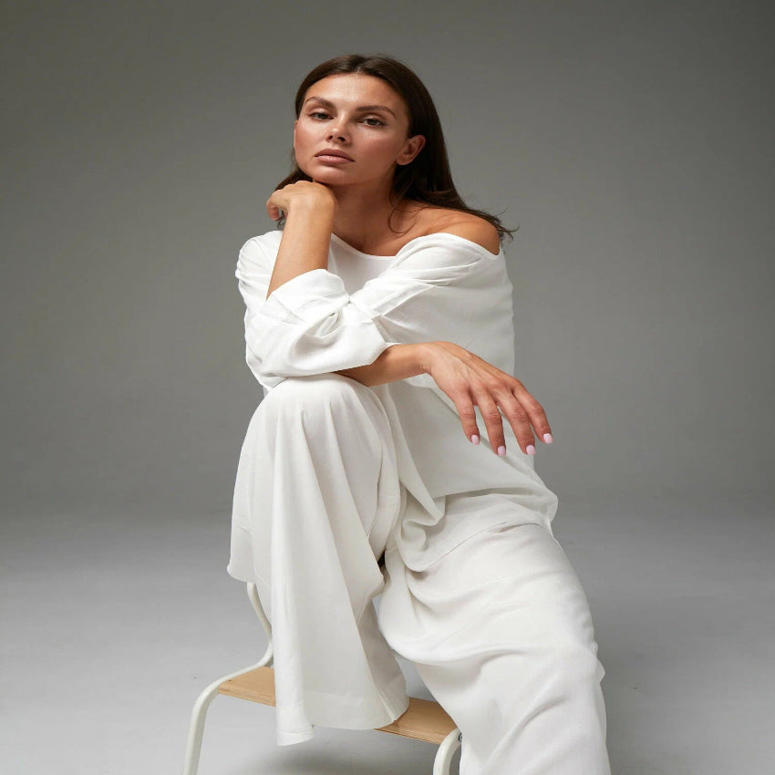 French Style Loose Top and Long Pants Set