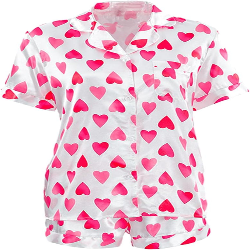 Women’s Cute Heart Pajama Shorts Set