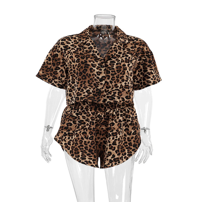 Women’s Leopard Print 2-Piece Pajama Set